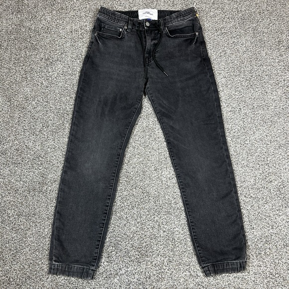 HM Jeans Womens S Black Skinny Coupe Moulante Joggers Drawstring Stretch Denim - Picture 1 of 10